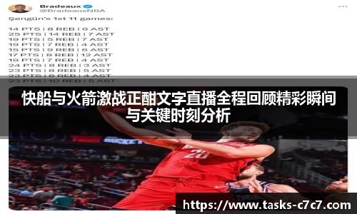 快船与火箭激战正酣文字直播全程回顾精彩瞬间与关键时刻分析